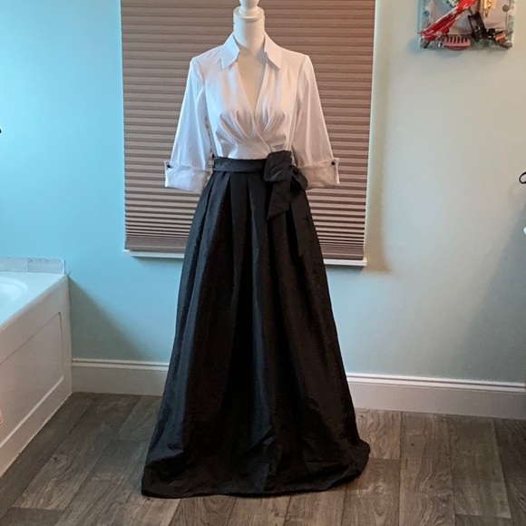 Dresses & Skirts - Black A-Line Maxi Wrap Dress for Cocktail